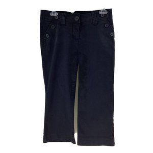 H&M Capri  Sailor Style Pants Women's * Size 6 Black Inseam 20 Cotton Spandex